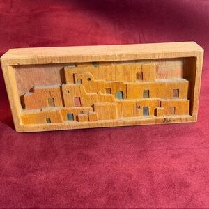 Hand carved signed -Wooden Abstract Art